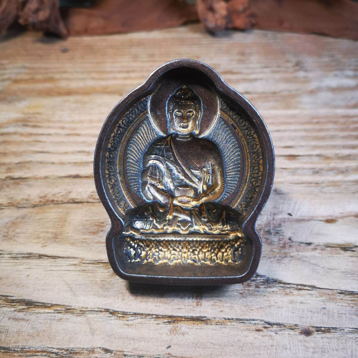 Buddha Statue Tsa Tsa Mold,Amitayus,Amida,Amitabha Tsha - Tibetan Buddhist statue, front view
