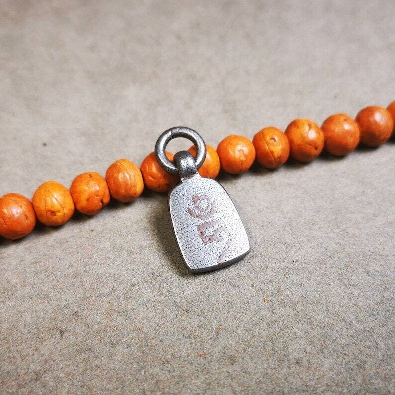 Mala Pendant,Shankha Conch Amulet 0.84" - Tibetan Buddhist mala beads, view 4