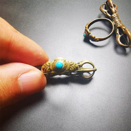Vajra Ring,Buddhist Protection Jewelry 0.75" - Tibetan Buddhist vajra, view 5
