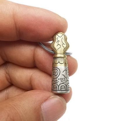 Lucky Charm of "Beautiful Tibet", Unique Silver Seal Amulet