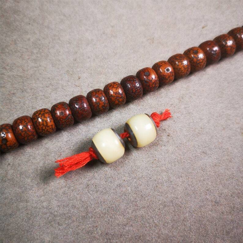 Mala Spacer Bead,Yak Bone Marker Beads for Prayer Beads Necklace