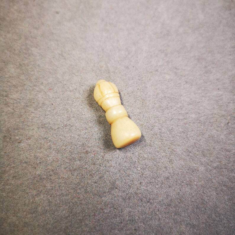 Yak Bone Carved Vajra Bell Amulet Pendant,Spacer Bead for Mala - Tibetan Buddhist mala beads, view 6