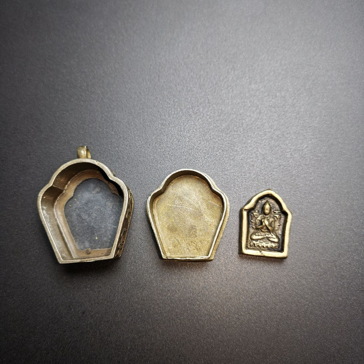 Amulet Pendant,Gau Ghau Shrine, 1.1" - Tibetan Buddhist amulet, view 5