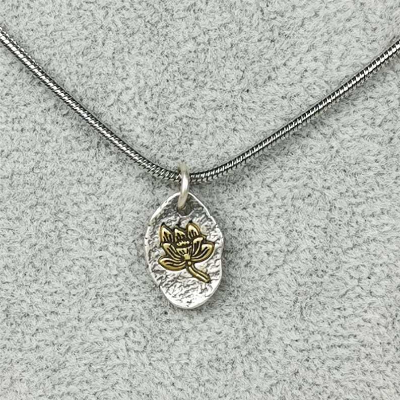 Lucky Charm, Unique Buddhism Lotus,Silver Pendant Amulet