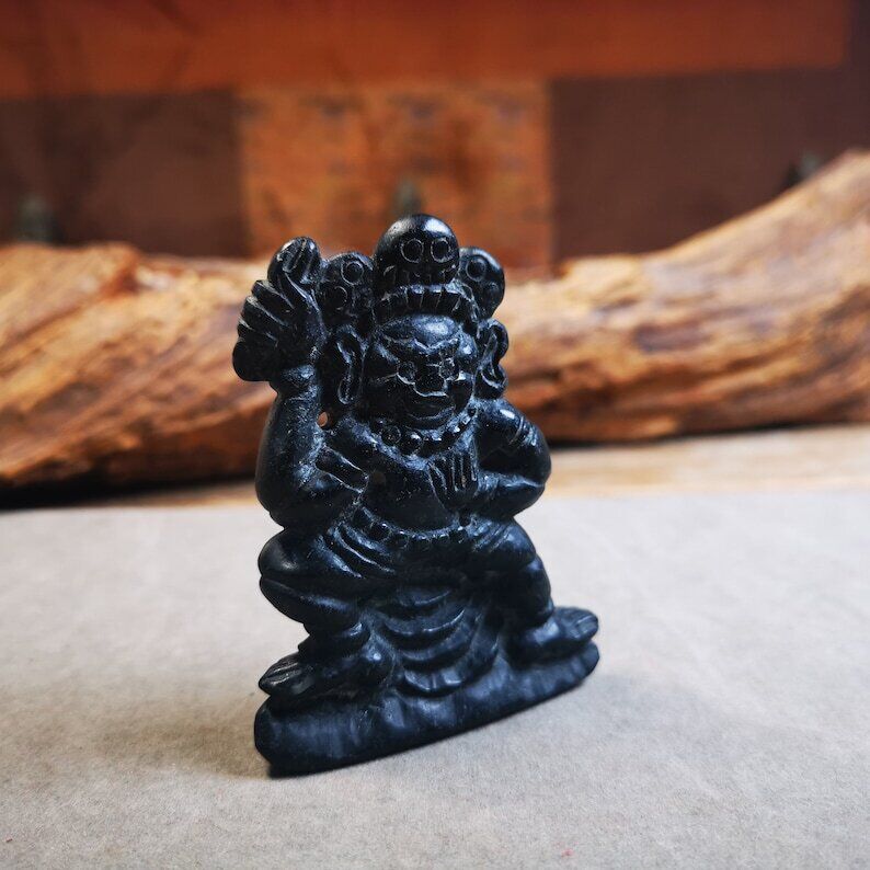 Gandhanra Tibetan Buddhism Statue,Vajrapani Statue,Made of  Obsidian