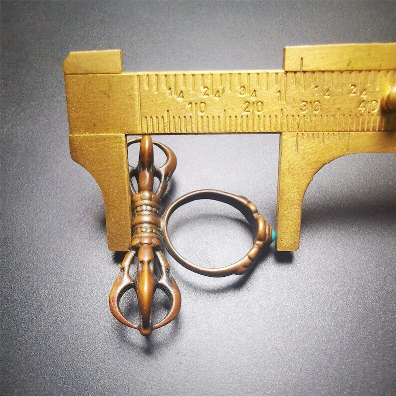 Vajra Ring,Buddhist Protection Jewelry 0.75" - Tibetan Buddhist vajra, view 9