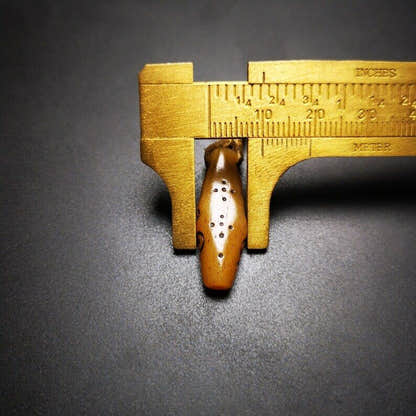 Yak Bone Carved Amulet Pendant, Prayer Beads 1.18" - Tibetan Buddhist amulet, view 6