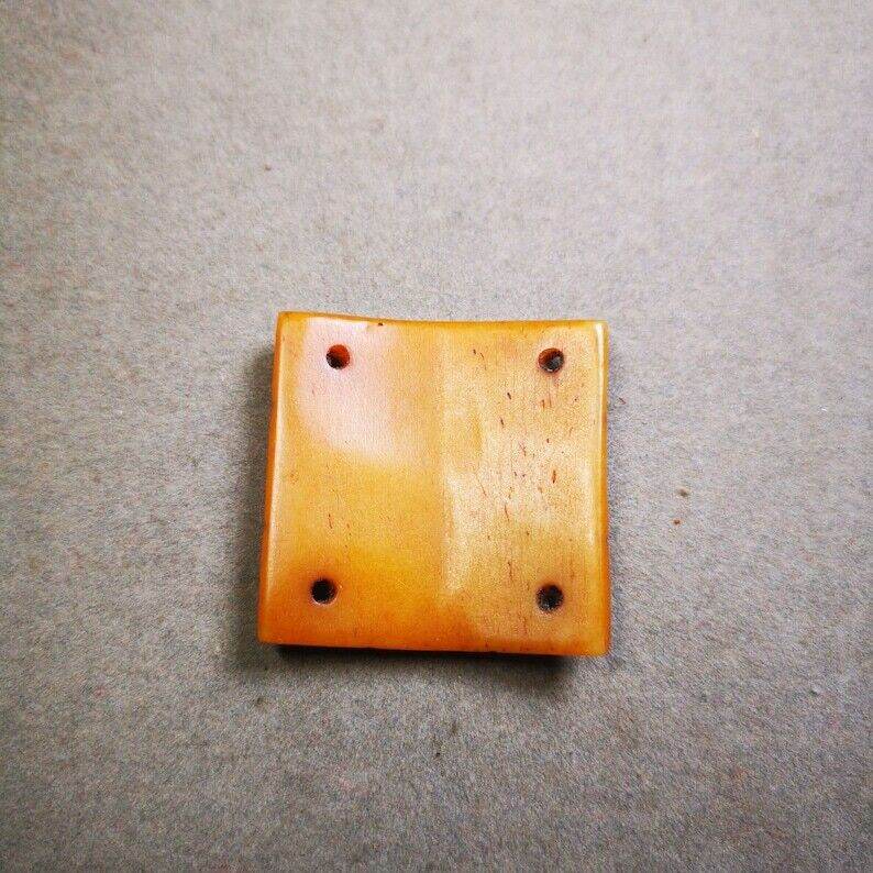Yak Bone Carved Cross Vajra Amulet Badge, Tibetan Buddhist Pendant - Tibetan Buddhist amulet, view 6