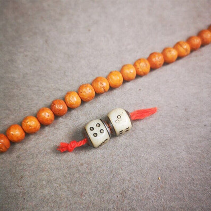 Mala Spacer Bead,Yak Bone Dice Marker Beads 0.43"×0.4"