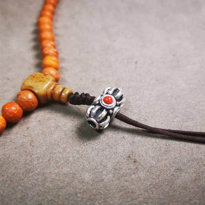 Amulet,Vajra Pendant for Mala,Bag Hanging,0.75" - Tibetan Buddhist mala beads, detailed view