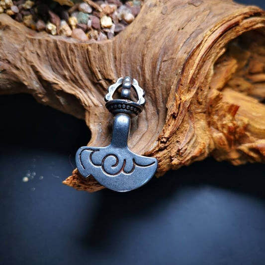 Amulet Pendant,Kartika knife of the dakinis - Tibetan Buddhist amulet, front view