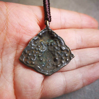Buddhist Amulet, Vase and Golden Fish Badge,Thokcha - Tibetan Buddhist amulet, size reference
