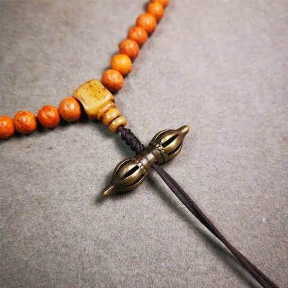 Amulet,Vajra Pendant for Mala,Bag Hanging,1.46" - Tibetan Buddhist mala beads, view 4