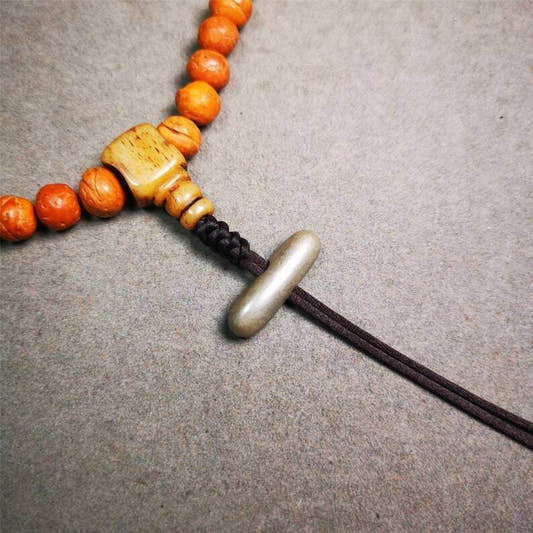 Amulet,Vajra Pendant for Mala,Bag Hanging,Prayer Bead - Tibetan Buddhist mala beads, front view