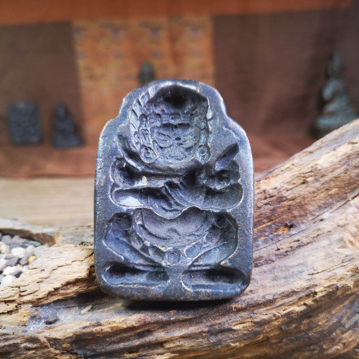 Mahakala Statue Tsa Tsa Mold - Tibetan tsa tsa mold, front view