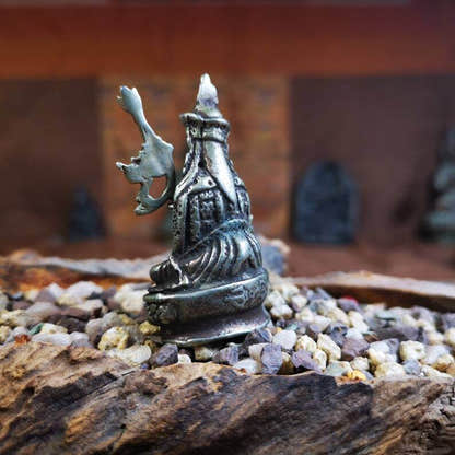 Gandhanra Antique Tibetan Buddha Statue,Padmasambhava,Guru Rinpoche - Tibetan Buddhist statue, view 4