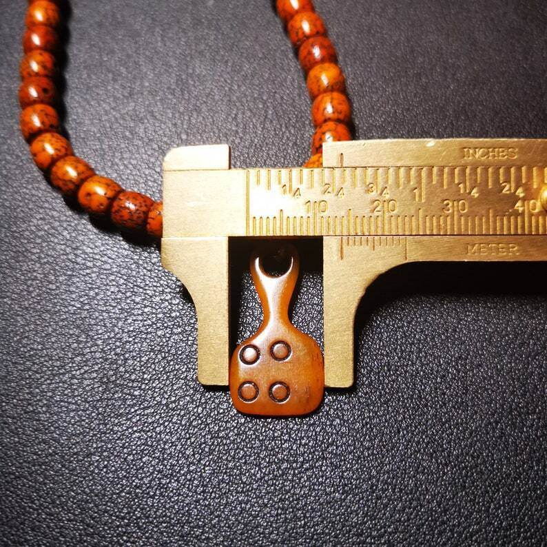 Yak Bone Carved Mantra Dot Prayer Bead Pendant,Bead Counter Clip Amulet for Mala - Tibetan Buddhist mala beads, view 9
