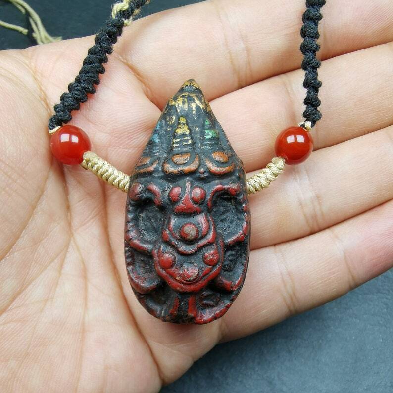 Old Tibetan Tsa Tsa Amulet, Scorpion Guru of Padmasambhava,Scorpion Terma Amulet