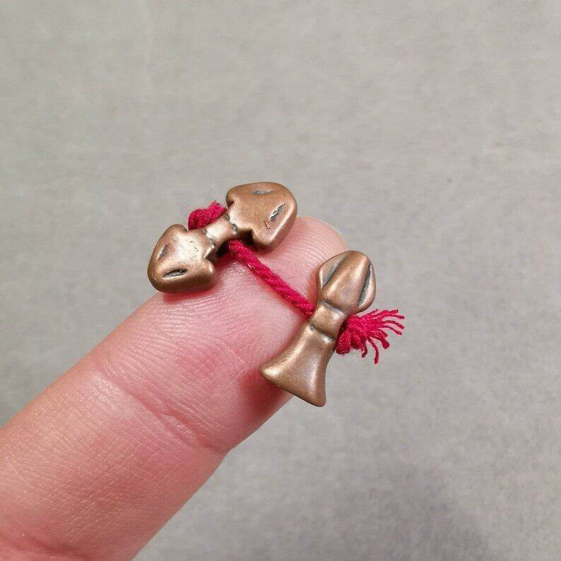 Amulet Pendant,Mini Vajra and Dorje Bell, Mala Accessories - Tibetan Buddhist mala beads, view 9