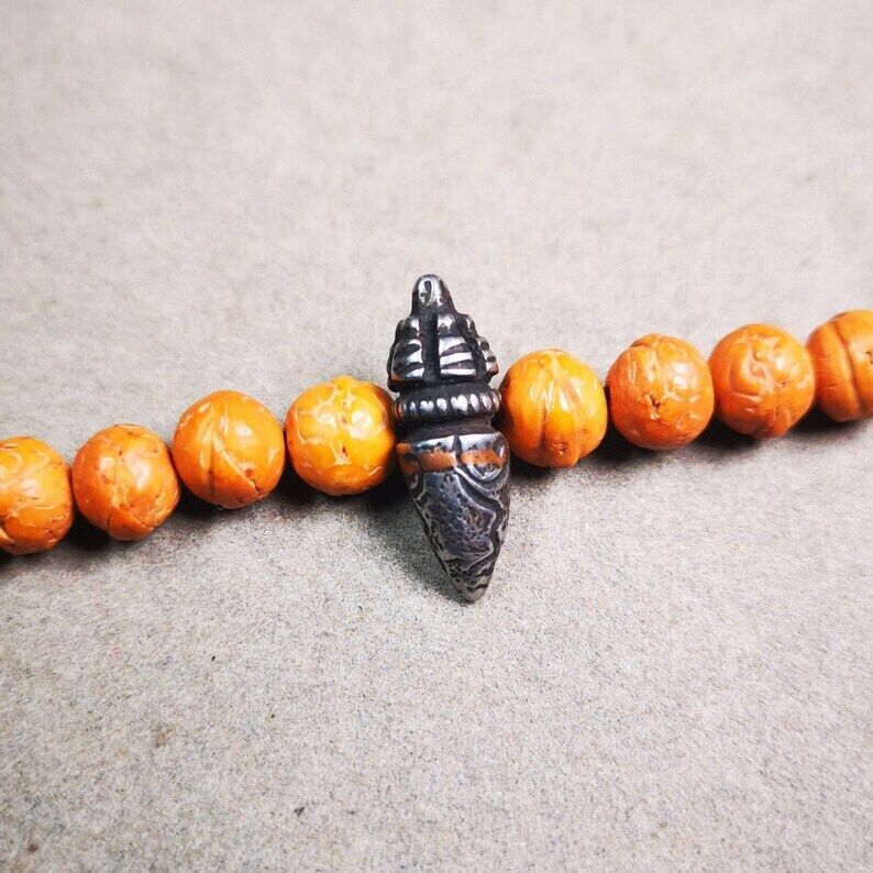 Amulet,Stupa Bead Pendant for Mala,Bag Hanging,Prayer Bead,0.9" × 0.3"