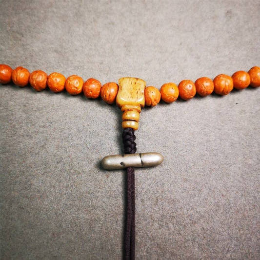 Amulet,Vajra Pendant for Mala,Bag Hanging,0.9" - Tibetan Buddhist mala beads, front view