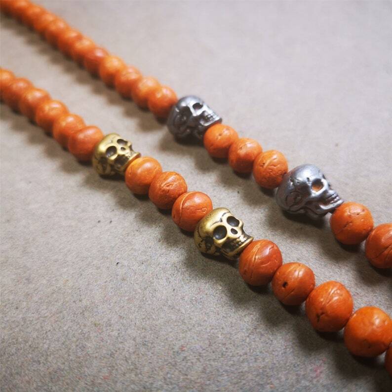 Mala Spacer Beads,Citipati Skull Marker Beads for Prayer Bead Necklace