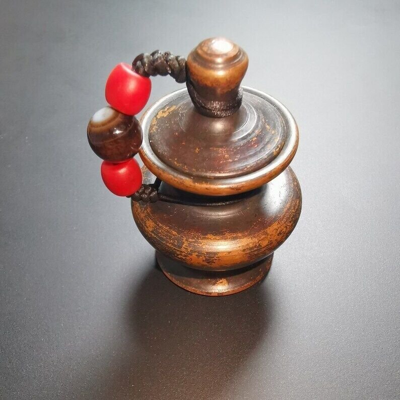 Gandhanra Vintage Tibetan Mini Copper Jar with Lid