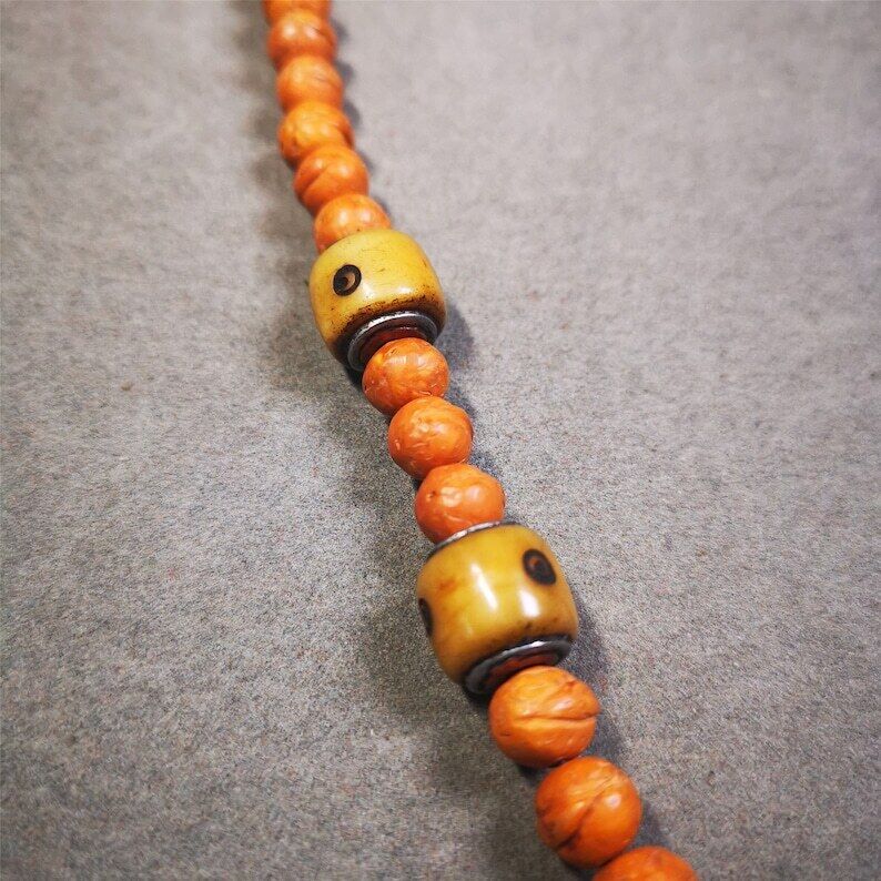 Mala Spacer Bead,Yak Bone Dice Marker Beads for Prayer Bead Necklace