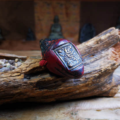 Niang La Tsa Tsa Statue Amulet,Stupa,Pagoda,2.52" - Tibetan Buddhist amulet, view 5