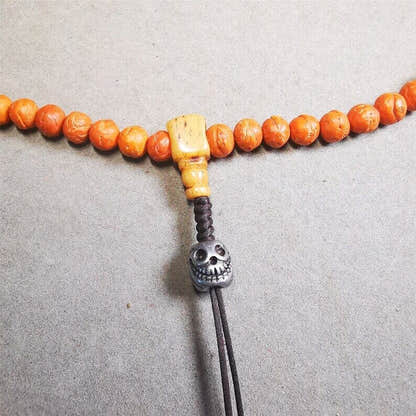 Citipati Skull Marker Beads 0.4" - Tibetan Buddhist art, view 6