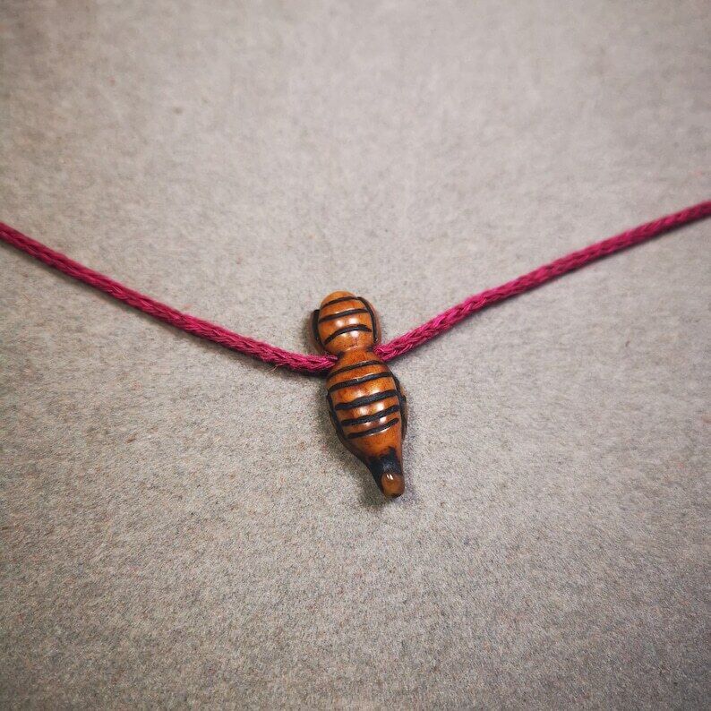 Yak Bone Carved Mala Spacer Bead,1.22" - Tibetan Buddhist mala beads, view 7