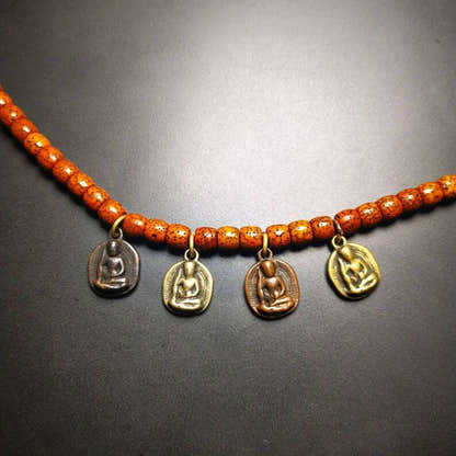 Amulet,Milarepa Pendant for Mala,Prayer Beads Accessories - Tibetan Buddhist mala beads, front view