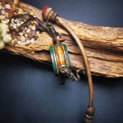 Buddhist Yak Bone Carved Damaru Drum,Mini Chod Drum - Tibetan Buddhist art, detailed view