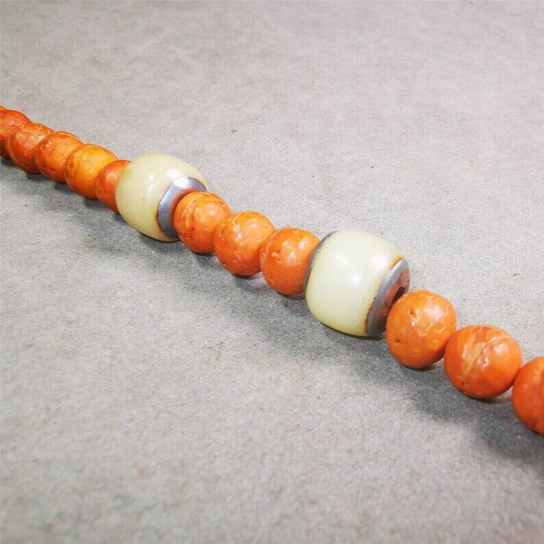 Mala Spacer Bead,Yak Bone Marker Beads for Prayer Beads Necklace