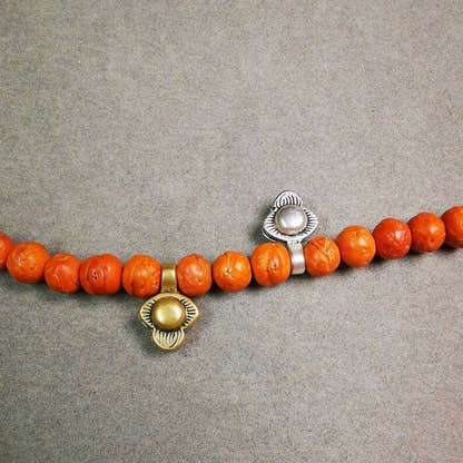 Mala Counter Clip - Tibetan Buddhist mala beads, close-up detail