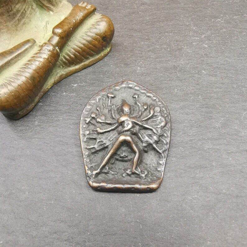 Buddhism Kalacakra-vajra Amulet Badge,60 years old - Tibetan Buddhist amulet, view 4