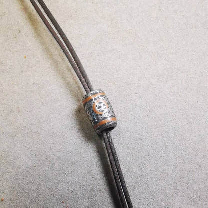 Cold Iron 3 Eyes Dzi Marker Beads 0.47" - Tibetan dzi bead, view 7
