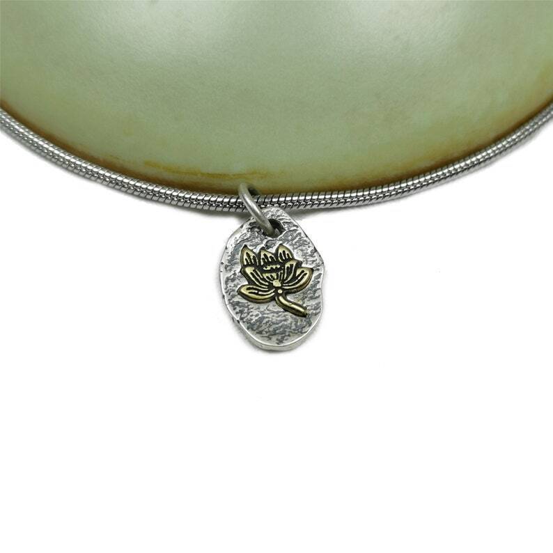 Lucky Charm, Unique Buddhism Lotus,Silver Pendant Amulet