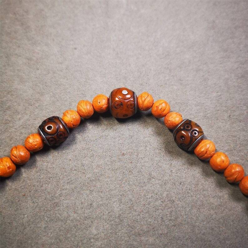 Mala Spacer Bead,Yak Bone Dice Marker Beads for Prayer Bead Necklace