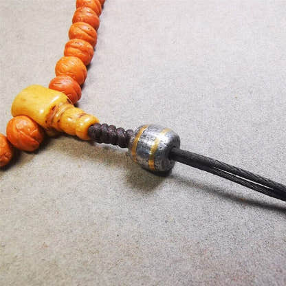 Mala Spacer Bead, Marker Beads 0.35" - Tibetan Buddhist mala beads, detailed view