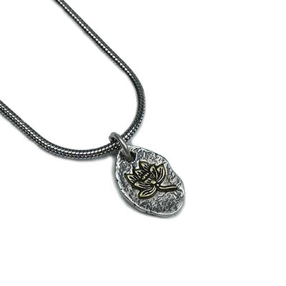 Lucky Charm, Unique Buddhism Lotus,Silver Pendant Amulet