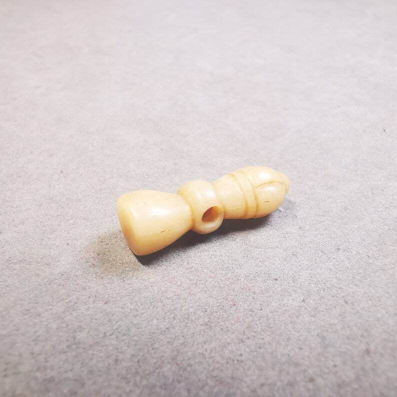 Yak Bone Carved Vajra Bell Amulet Pendant,Spacer Bead for Mala - Tibetan Buddhist mala beads, view 9