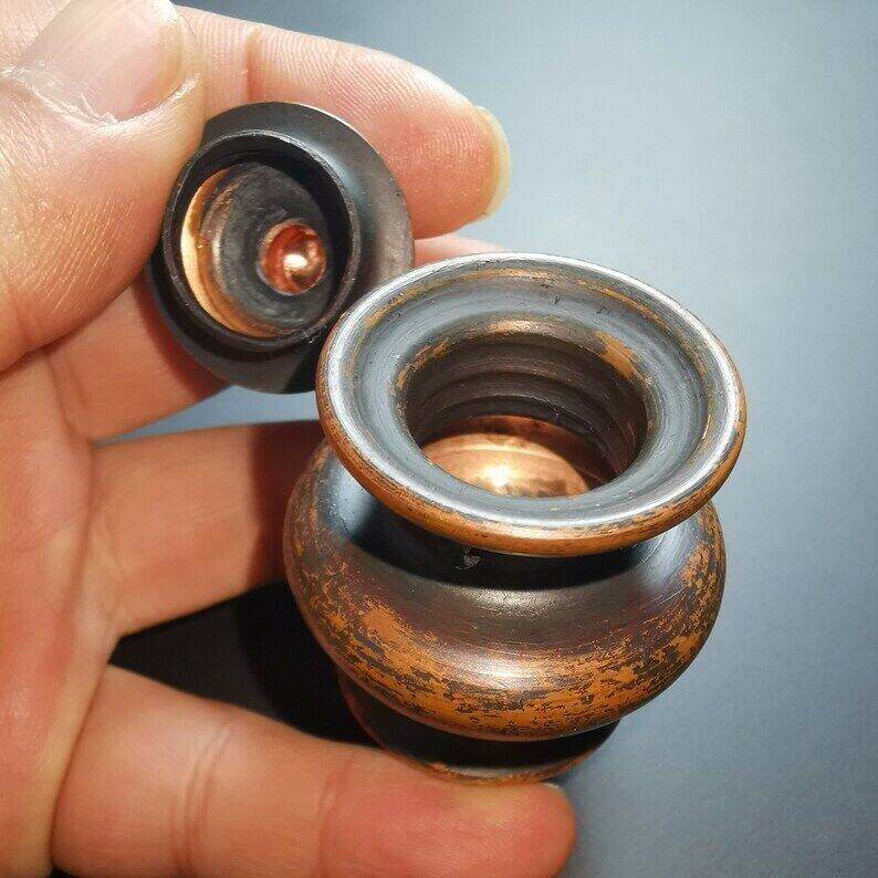 Tibetan Mini Copper Jar with Lid - Tibetan Buddhist art, view 7
