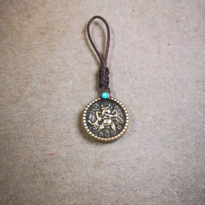 Buddhist Amulet,Bag Hanging, Garuda / Vajrapani - Tibetan Buddhist amulet, view 6