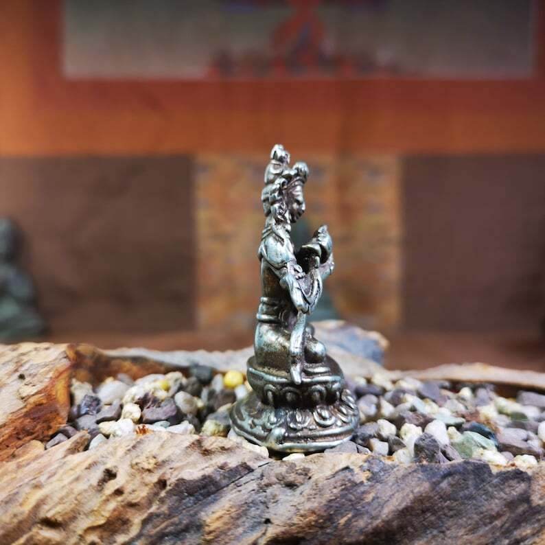 Vajrasattva Buddha Statue - Tibetan Buddhist statue, close-up detail
