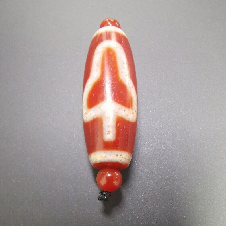 Fire Agate Bodhi Dzi Bead Gandhanra-ART