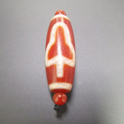 Fire Agate Bodhi Dzi Bead Gandhanra-ART
