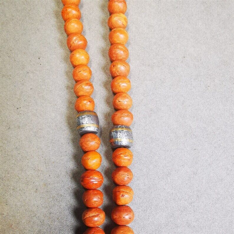 Mala Spacer Bead,Cold Iron Stripe Marker Beads 0.35"×0.35"