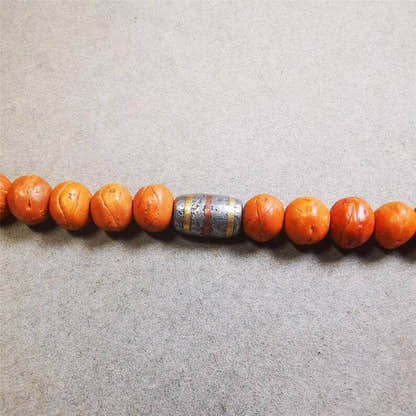 Mala Spacer Bead,Cold Iron Stripe Marker Beads for Prayer Beads Necklace - Tibetan Buddhist mala beads, view 4