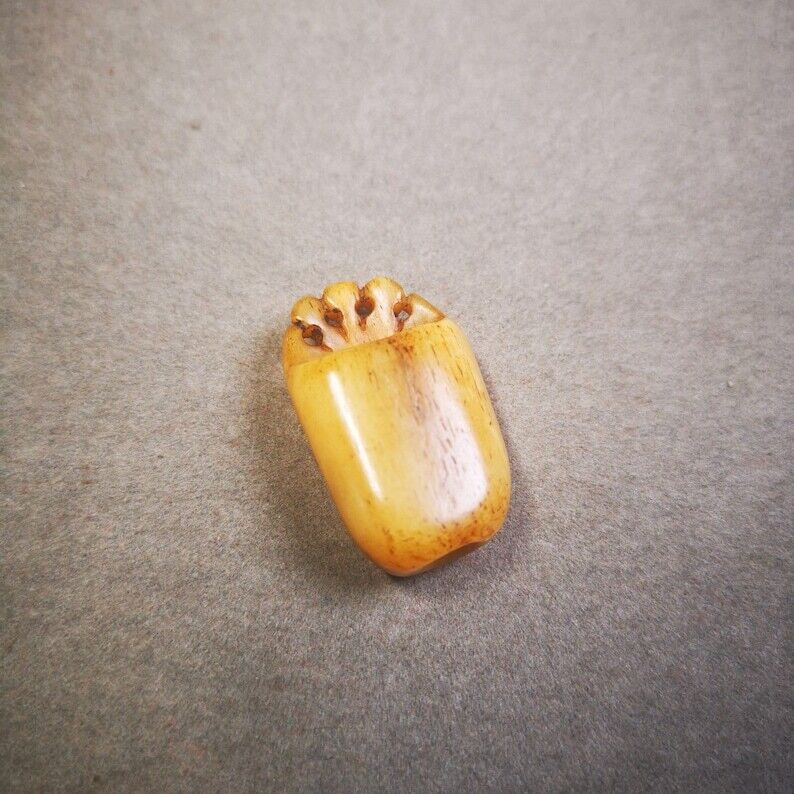 Yak Bone Carved Mahakala Amulet for Mala,Necklace Pendant,1.18" - Tibetan Buddhist mala beads, view 6